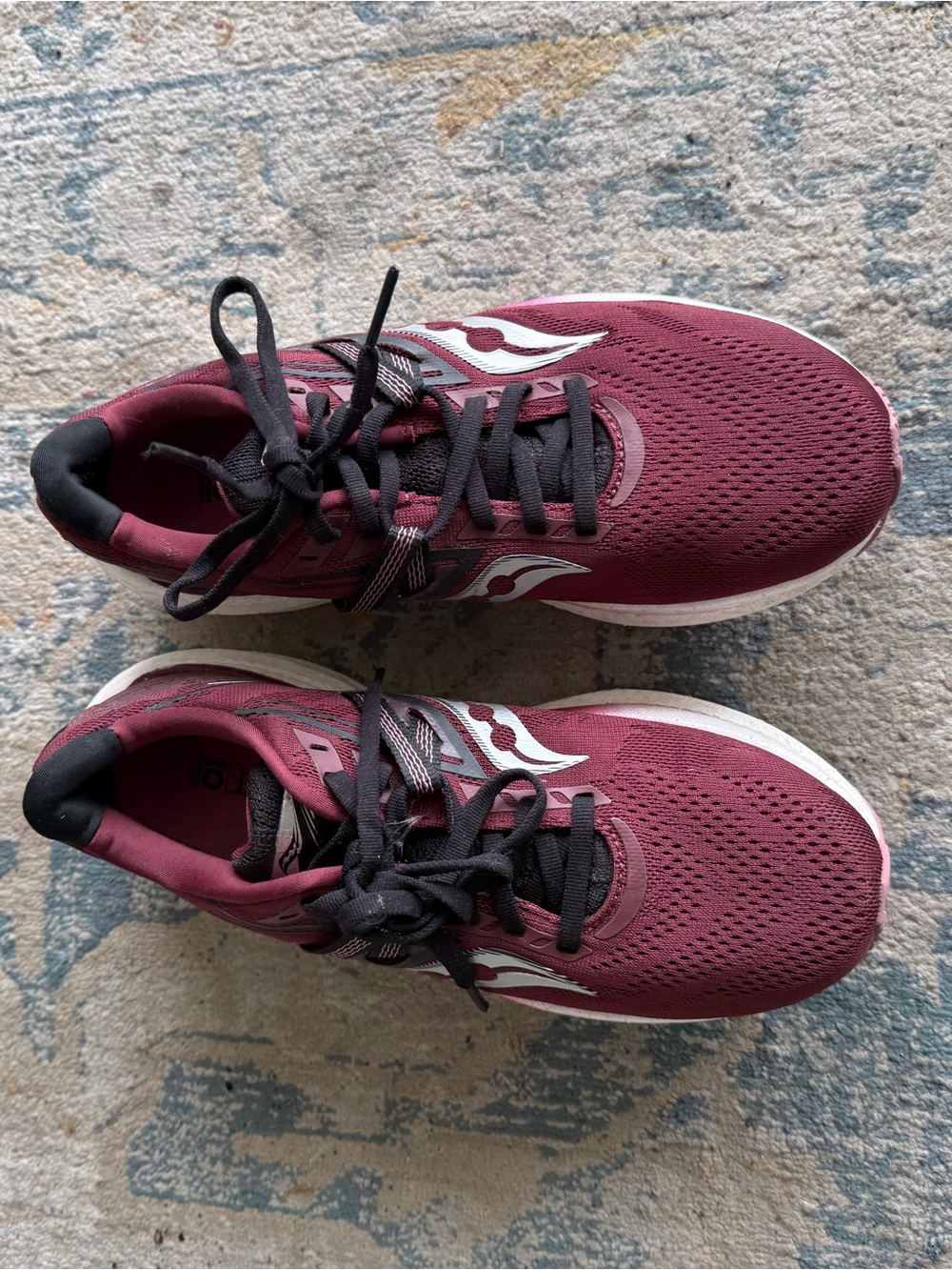 Saucony Women's Burgundy Athletic Running Shoes with Black Laces
